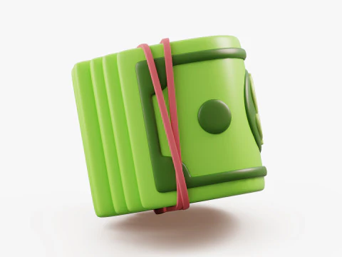 Stylized Money Roll 3D Model