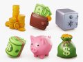 Stylized Money Icons 3D Collection 3D-Modell