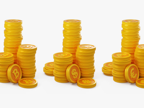 Stylized Money Icons 3D Collection Modelo 3D