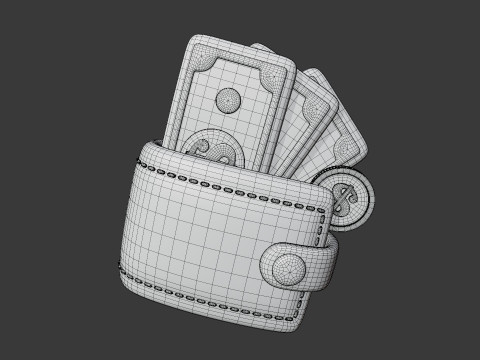 Stylized Money Icons 3D Collection Modelo 3D