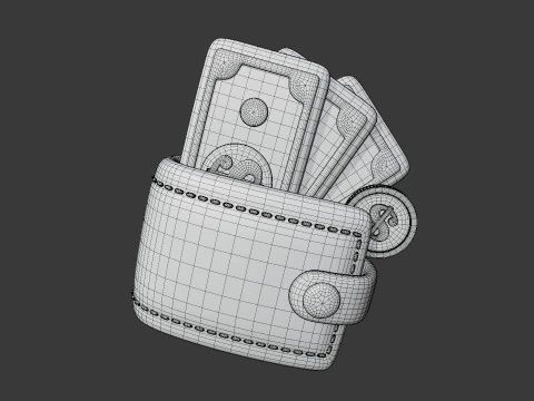 Stylized Money Icons 3D Collection 3D Model