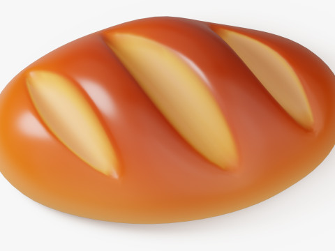 Stylized Bread Loaf 3D 모델