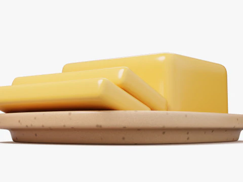 様式化されたバター 3Dモデル