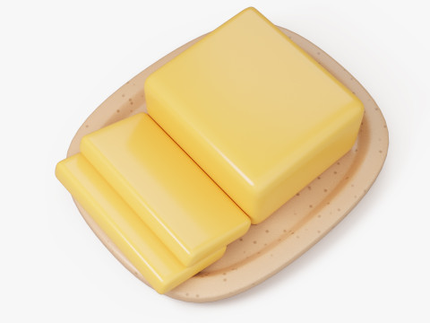 Stylized Butter Model 3D