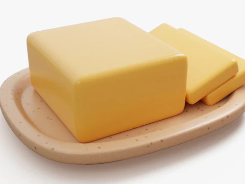 様式化されたバター 3Dモデル