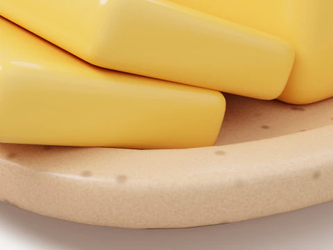 様式化されたバター 3Dモデル