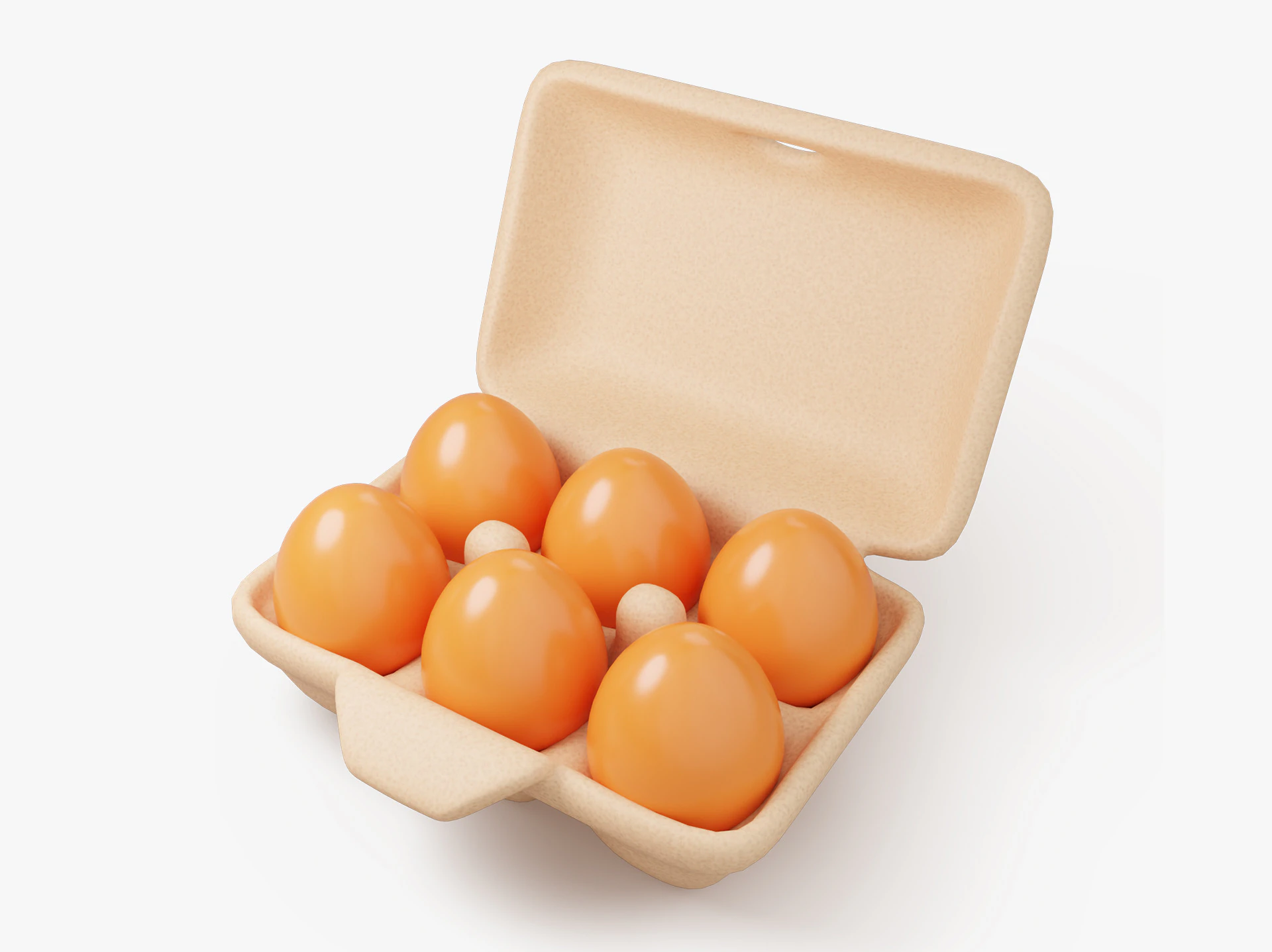 Stylized Egg Carton 3D Model .c4d .max .obj .3ds .fbx .stl .blend 