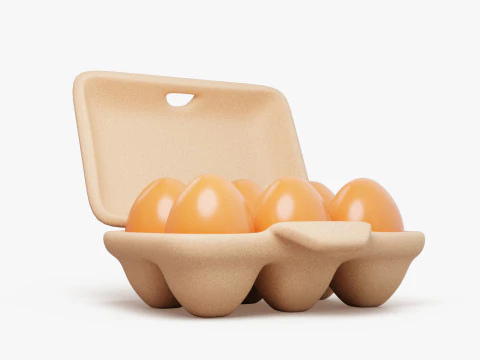 Stylized Egg Carton 3D Model