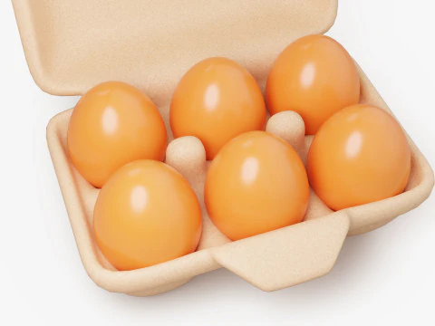 Stylized Egg Carton 3D Model