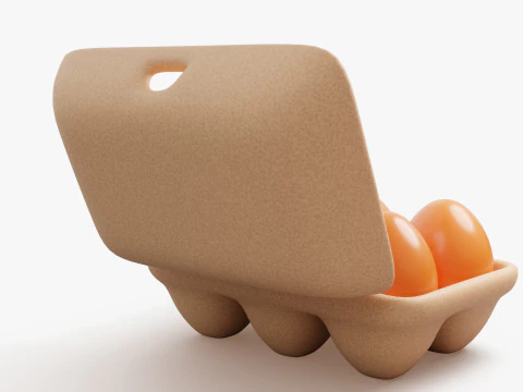 Stylized Egg Carton 3D Model