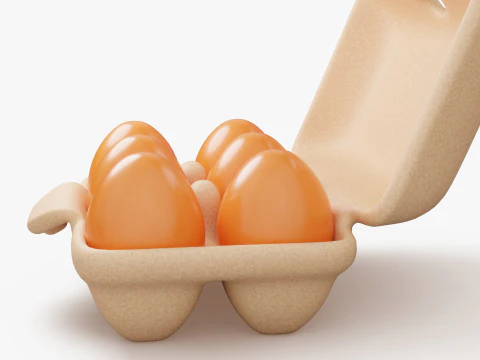 Stylized Egg Carton 3D Model
