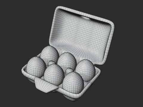 Stylized Egg Carton 3D Model