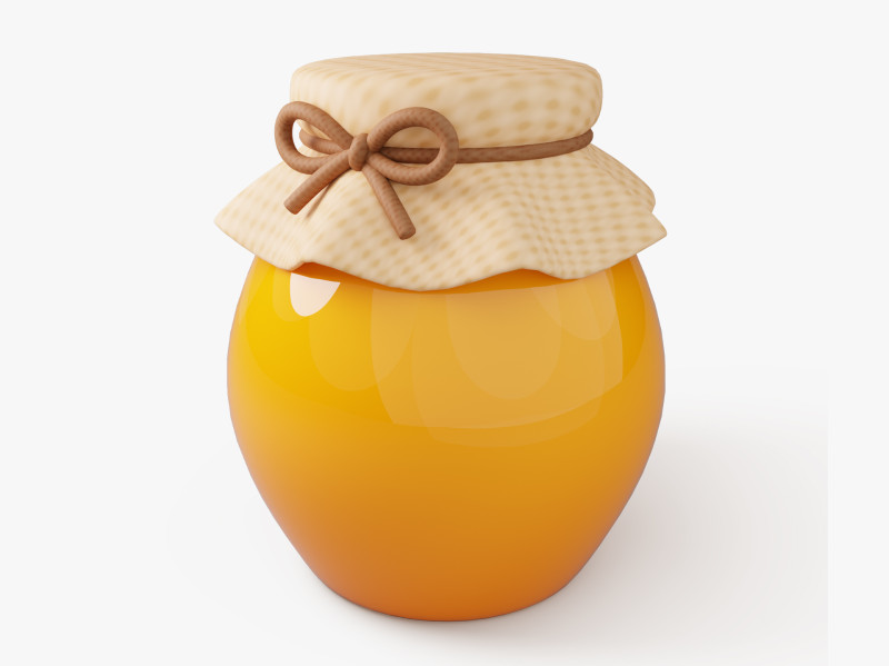 Stylized Honey Jar 3D Модель .c4d .max .obj .3ds .fbx .stl .blend