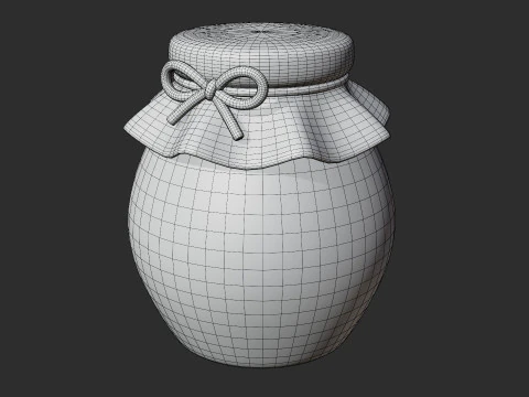 Pote de mel estilizado Modelo 3D
