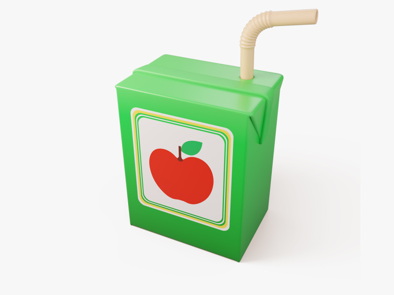 Stylized Juice Box Modelo 3D .c4d .max .obj .3ds .fbx .stl .blend