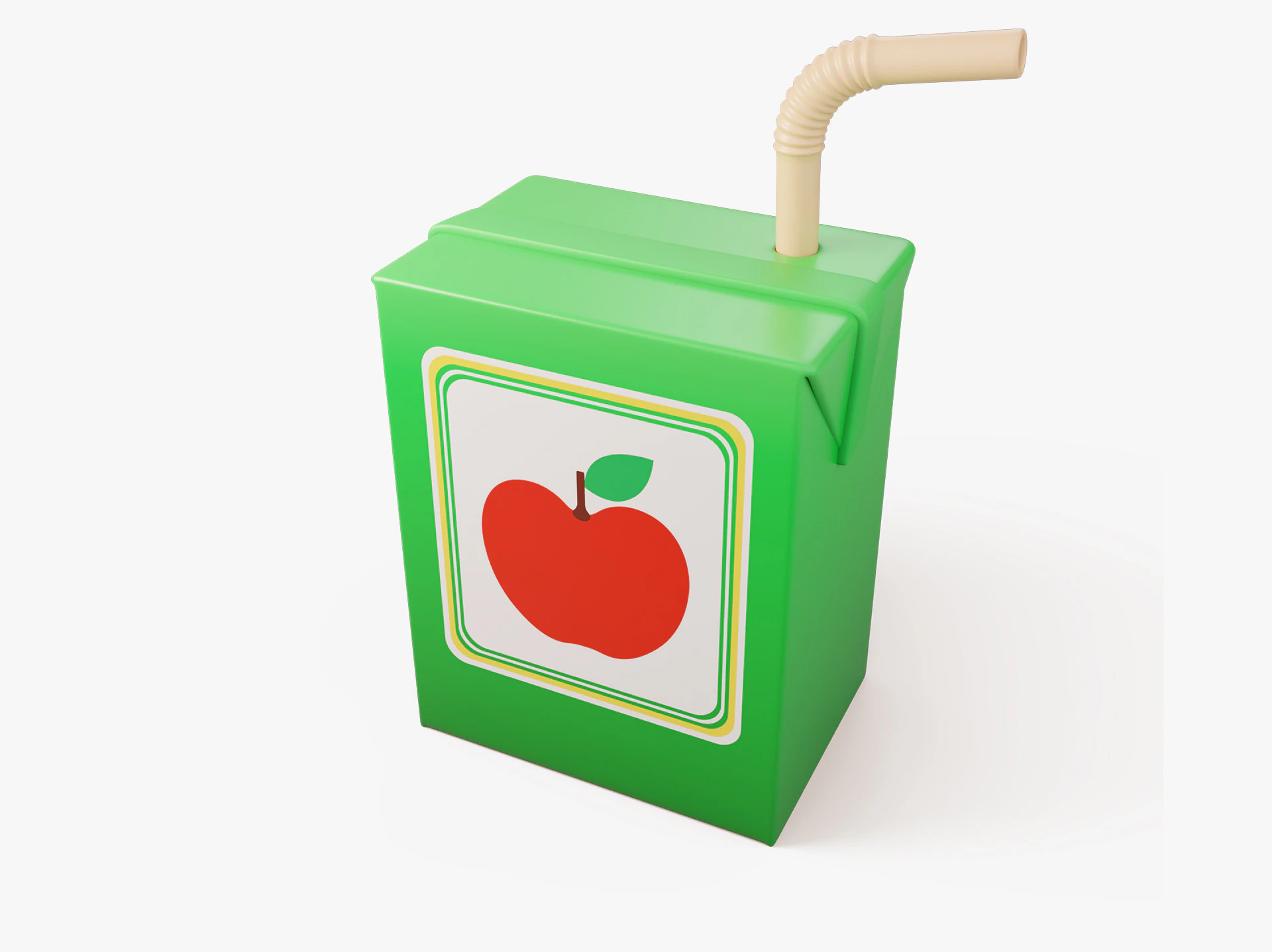 Stylized Juice Box 3D Model .c4d .max .obj .3ds .fbx .stl .blend 