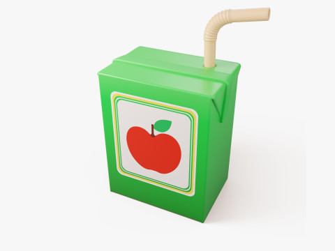 Stylized Juice Box 3D Model