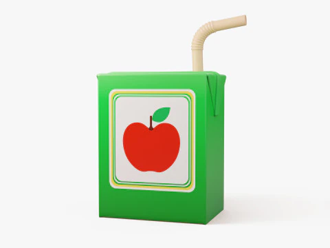 Stylized Juice Box 3D Model