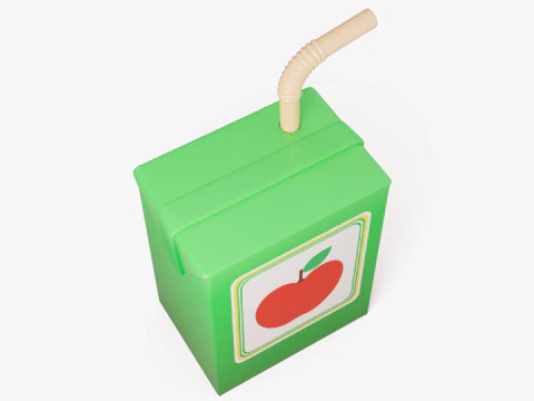 Stylized Juice Box 3D Model
