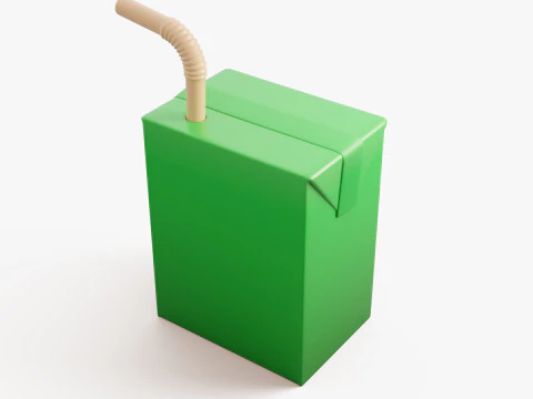 Stylized Juice Box 3D Model
