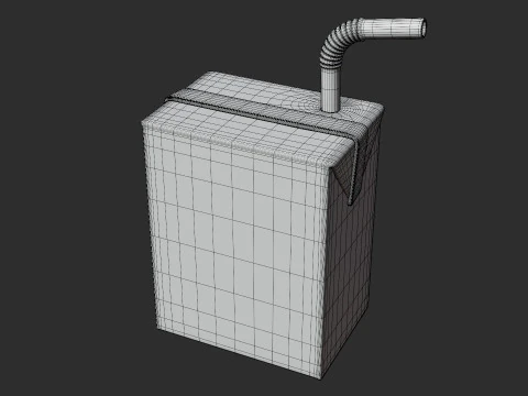 Stylized Juice Box 3D Model