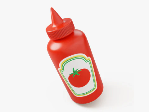 양식화된 케첩 병 3D 모델