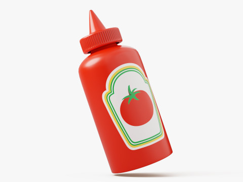 Stylized Ketchup Bottle Modello 3D