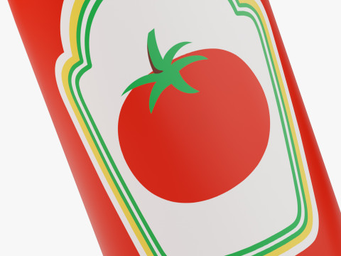Stylized Ketchup Bottle Modello 3D