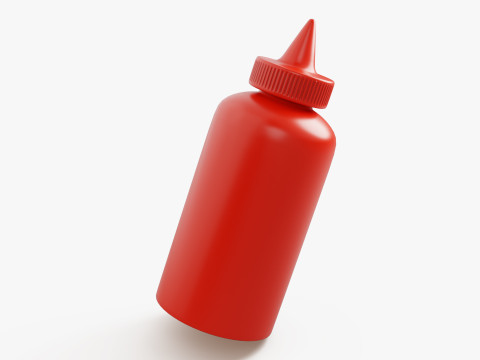 Stylized Ketchup Bottle Modello 3D