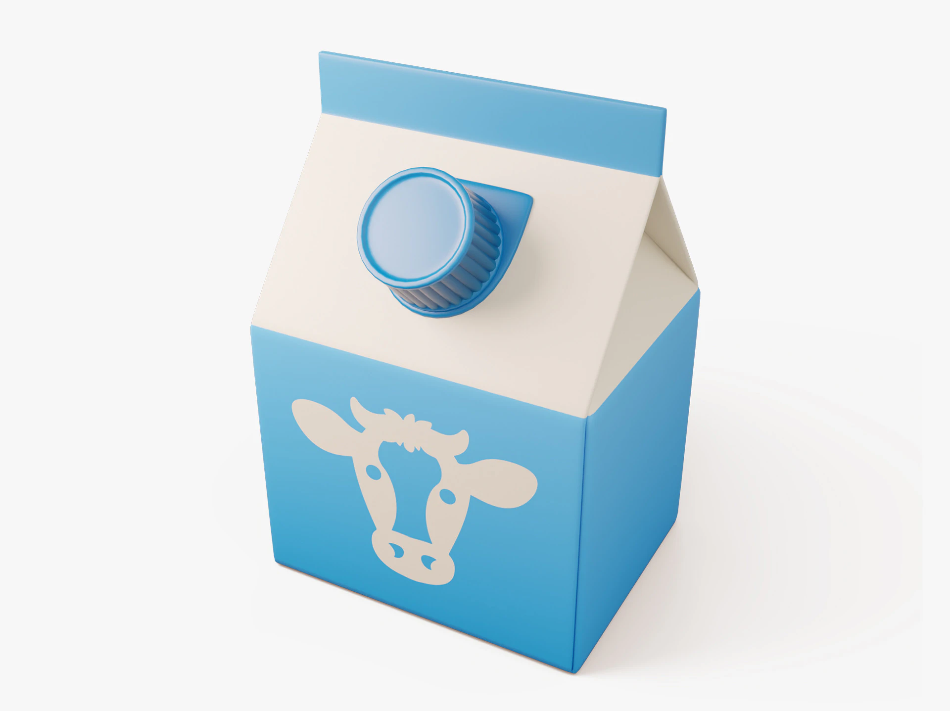 Stylized Milk Carton 3D Model .c4d .max .obj .3ds .fbx .stl .blend 