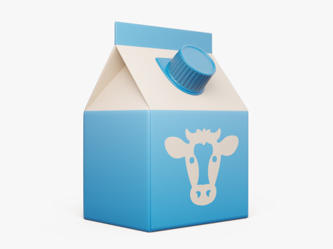 Stylized Milk Carton Model 3D