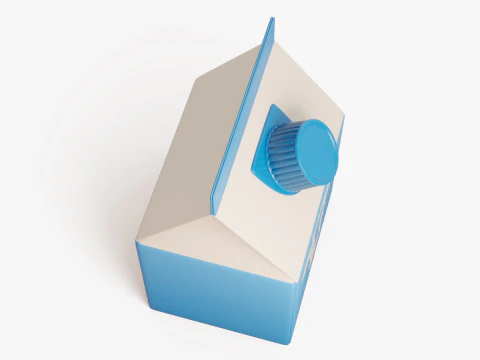 Stylized Milk Carton 3D Model