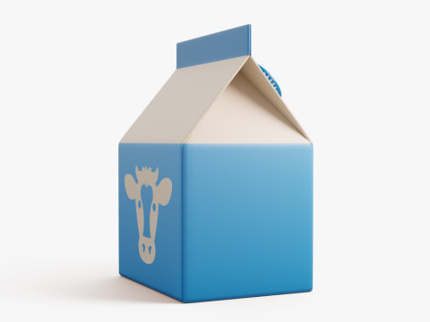 Stylized Milk Carton Model 3D