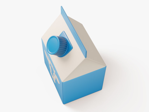 Stylized Milk Carton Model 3D