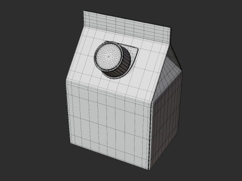 Stylized Milk Carton Model 3D