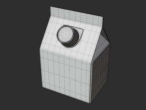 Stylized Milk Carton 3D Model