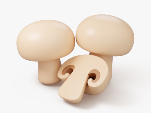 Stylized Mushrooms 3D Model