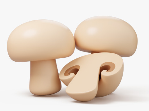 Stylized Mushrooms Modelo 3D