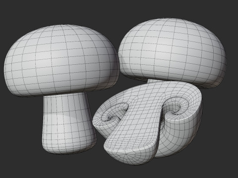 Stylized Mushrooms Modelo 3D