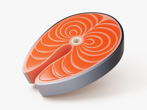 Stylized Salmon Steak 3D Model