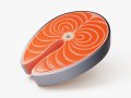 Stylized Salmon Steak Modello 3D