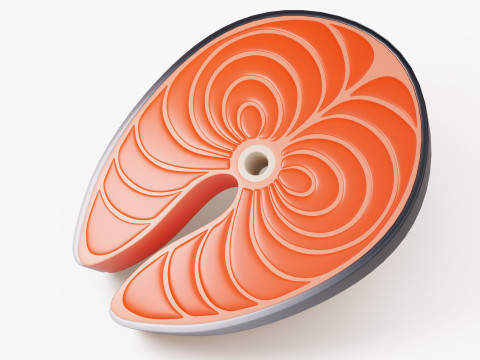 Stylized Salmon Steak 3D 模型