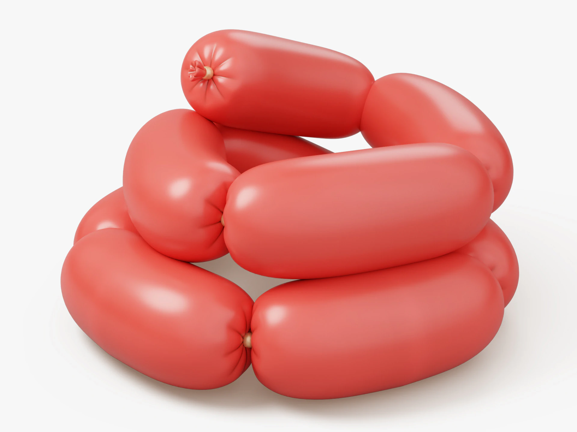 Stylized Sausages 3D Model .c4d .max .obj .3ds .fbx .stl .blend 