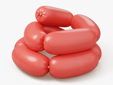 양식화된 소시지 3D 모델