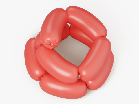 Stylized Sausages Modello 3D