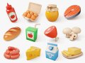 Stylized Common Food Pack Modello 3D
