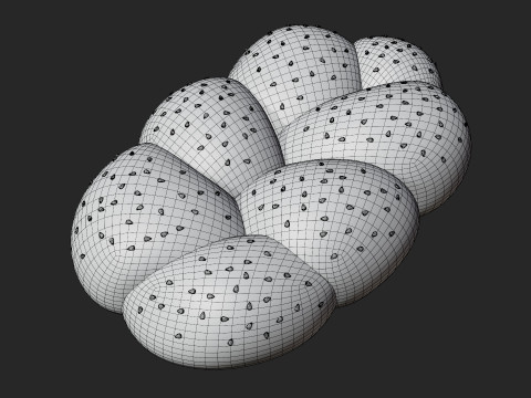 Braided Bun with Sesame Seeds Model 3D