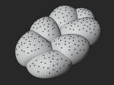 Braided Bun with Sesame Seeds 3D Model