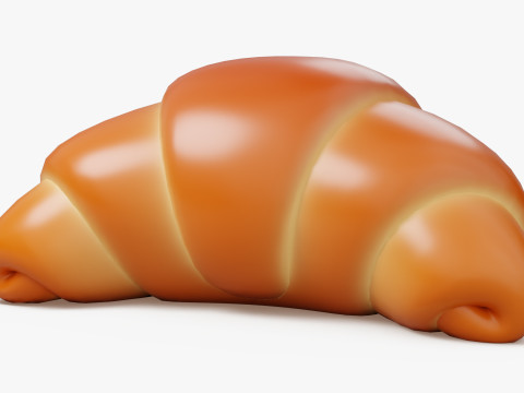 Cartoon Croissant Bun 3Dモデル