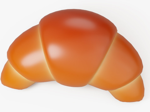 Cartoon Croissant Bun 3Dモデル
